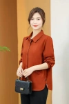 New arrivals for Spring/Autumn 2025 women's wear: Orange long-sleeved tops are trendy and fashionable. Sizes range from XL to 5XL details Picture